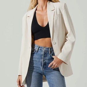 ASTR The Label Laudine Blazer Off White Size XS